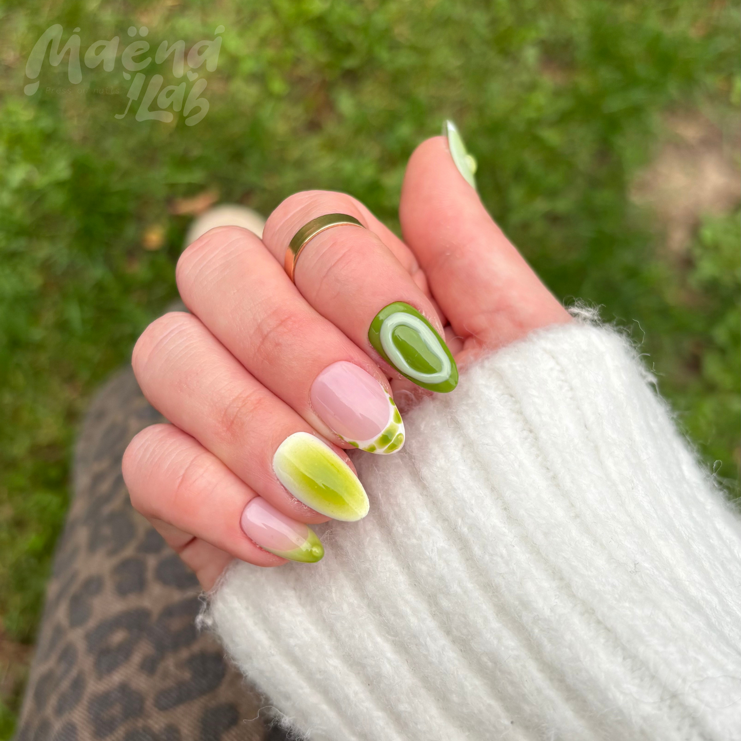 Abstrait vert olive 3D